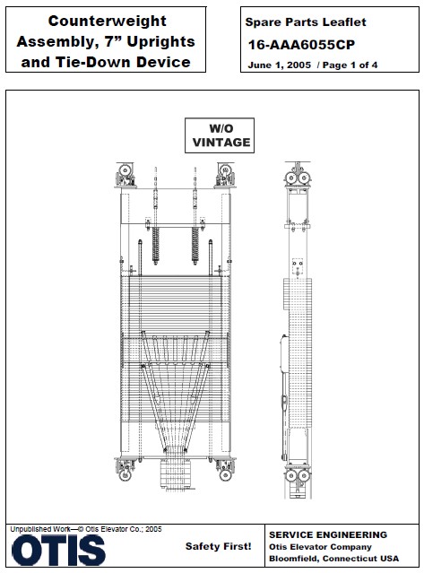 SPL 16-AAA6055CP Counterweight Assembly, 7" Uprights and Tie-Down