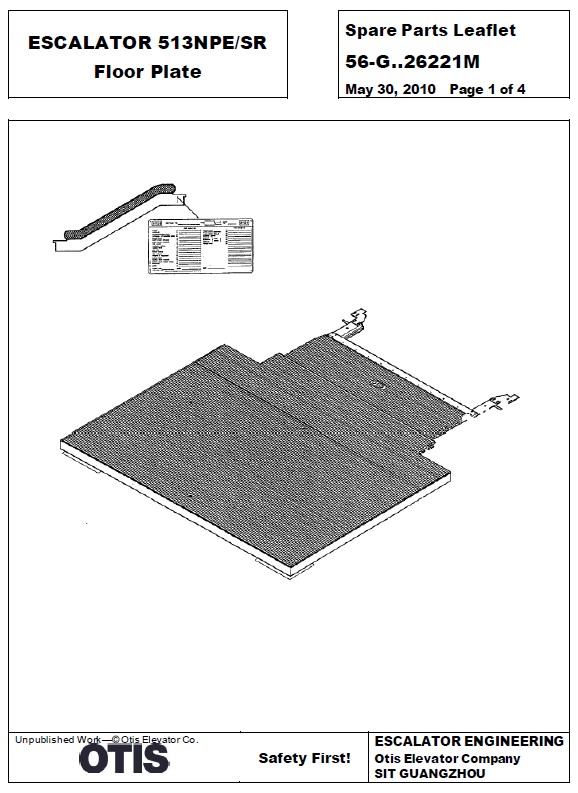 SPL 56-GAA26221M Escalator 513NPE / SR Floor Plate