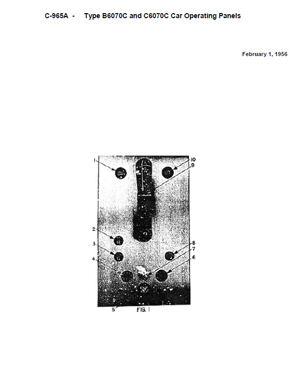 SPL C-965A Car Operating Panel B6070C